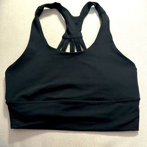 DYI in bloom sports bra. Black